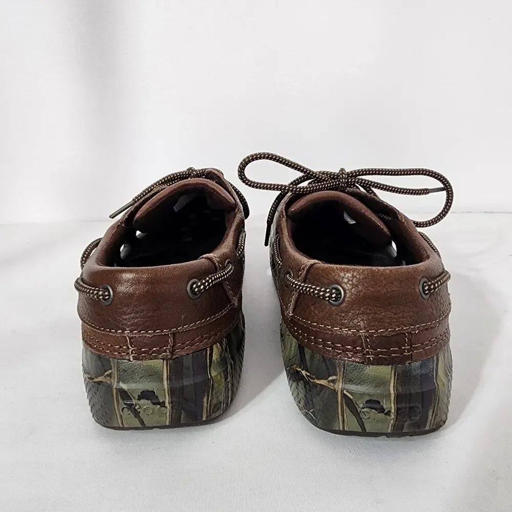 Crocs Mens Camo Leather Islander Pitcrew Sport Clogs Advantage Max 4 HD Size 11
